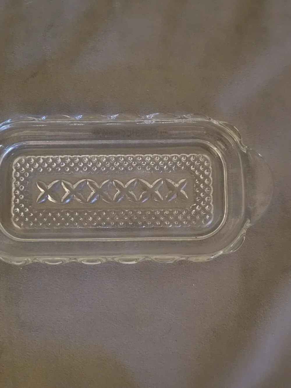 Vintage Wexford Pattern Anchor Hocking Glass Butter Dish Pressed Glass